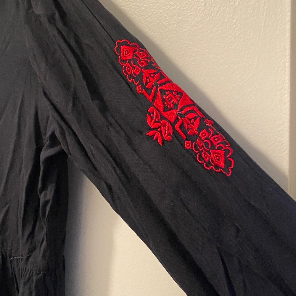 Anandas Collection ❤️ Black Dress with Red Embroidery Valentine’s (XL) - Picture 6 of 8